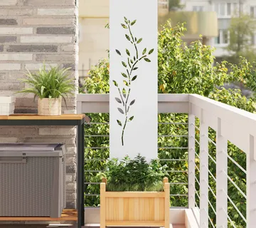 vidaXL Privatnost u vrtu Bijelo 32 x 140 cm Hladno valjana čelična - Venlo