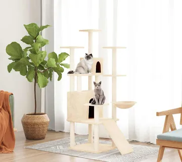 vidaXL Penjalica za mačke sa stupovima za grebanje krem 154 cm - Venlo
