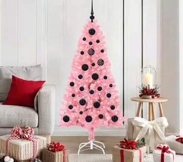 vidaXL Božićno drvce Ružičasta 150 cm PVC - Venlo
