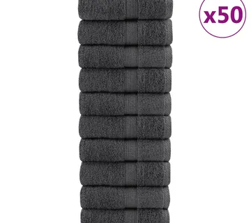 vidaXL Ručnici za goste SOLUND 50 kom antracit 30x50 cm 600 gsm - Venlo