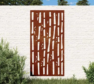 vidaXL Vrtni zidni ukras 105 x 55 cm čelik COR-TEN s uzorkom bambusa - Venlo