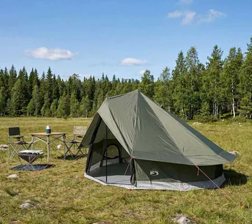 vidaXL Tipi šator 18-osobni Maslinasto zelena Poliester i čelik - Venlo