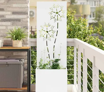 vidaXL Privatnost u vrtu Cvjetni Bijelo 50 x 32 x 150 cm - Venlo