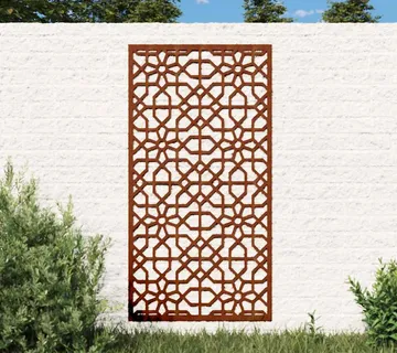 vidaXL Vrtni zidni ukras 105 x 55 cm čelik COR-TEN s maurskim uzorkom - Venlo