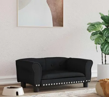 vidaXL Krevet za pse crna 70 x 45 x 30 cm baršunasti - Venlo