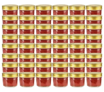 vidaXL Staklenke za džem sa zlatnim poklopcima 48 kom 110 ml - Venlo