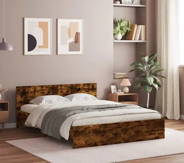 vidaXL Okvir kreveta s uzglavljem boja hrasta 140x190 cm - Venlo