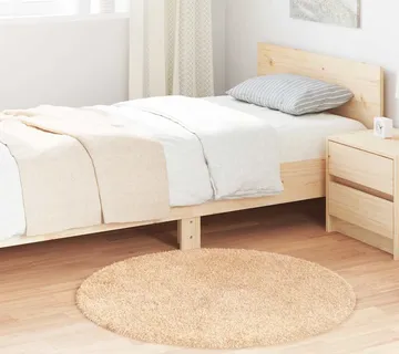 vidaXL Čupavi tepih s visokim vlaknima NAVARRA bež 100x100cm poliester - Venlo