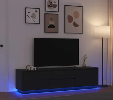 vidaXL TV ormarić s LED svjetlima crni hrast 193,5x41x50 cm - Venlo