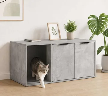 vidaXL Namještaj za kavez za mačke Betonska siva 100 x 49 x 45 cm - Venlo