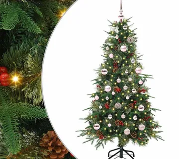 vidaXL Umjetno božićno drvce s nogom s stalakom Zelena 150 cm PE i PVC - Venlo