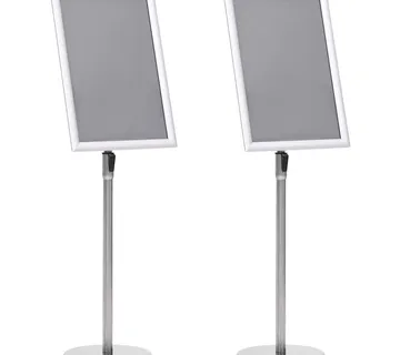 vidaXL Stalci za plakate 2 kom. Srebrno 45 x 32,7 x 108 cm Aluminij - Venlo