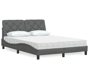 vidaXL Krevet s madracem tamnosivi 120 x 200 cm od tkanine - Venlo