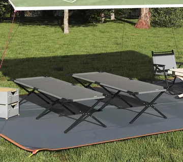 vidaXL Sklopivi kamperski krevet 2 kom. Siva 210 x 80 x 46 cm - Venlo