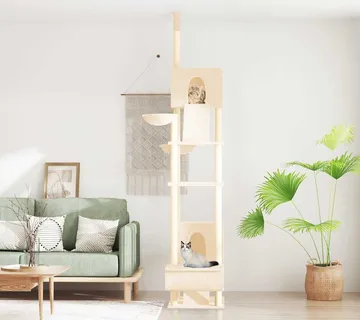 vidaXL Penjalica za mačke od poda do stropa krem 277 - 303 cm - Venlo