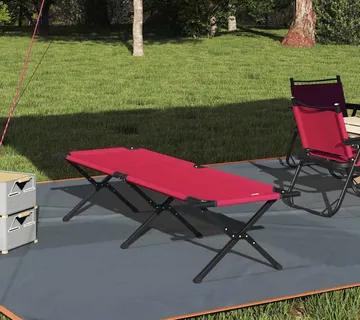 vidaXL Sklopivi kamperski krevet Crvena 193 x 69 x 45 cm - Venlo