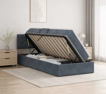 vidaXL Krevet s od storage s uzglavljem Tamnosiva 90 x 200 cm Baršun - Venlo