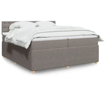 vidaXL Krevet s oprugama i madracem smeđesivi 200x200 cm od tkanine - Venlo