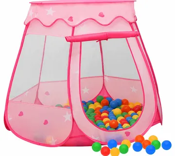 vidaXL Dječji šator za igru s 250 loptica ružičasti 102 x 102 x 82 cm - Venlo