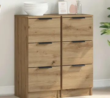 vidaXL Komoda 2 kom Artisan hrast 30x30x70 cm konstruirano drvo - Venlo