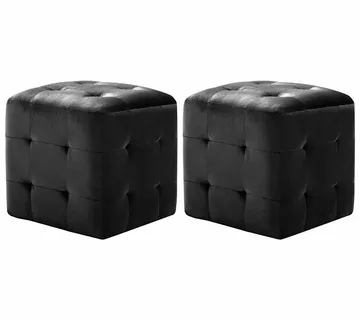 vidaXL Tabure 2 kom crni 30 x 30 x 30 cm od baršunaste tkanine - Venlo