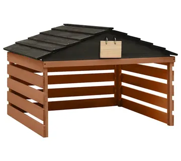 vidaXL Garaža za robotsku kosilicu crno-smeđa 78x74x54 cm od jelovine - Venlo