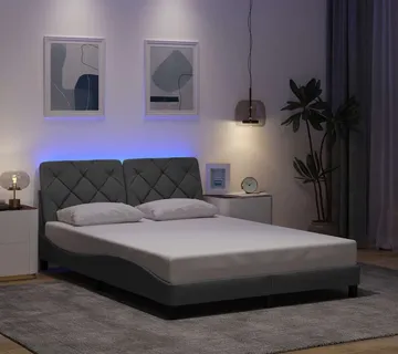 vidaXL Okvir kreveta s LED-om bez madraca 140 x 190 cm od tkanine - Venlo