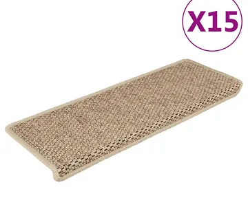 vidaXL Samoljepljivi otirači za stepenice 15kom 65x21x4cm boja pijeska - Venlo