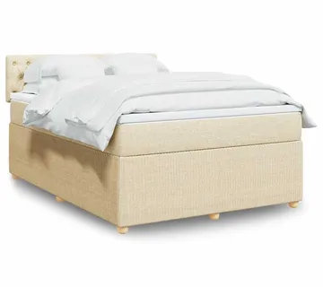 vidaXL Krevet s oprugama i madracem krem 160x200 cm od tkanine - Venlo