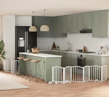 vidaXL Vrata za pse s vratašcima 12 panela sklopiva 600 cm drvo topole - Venlo