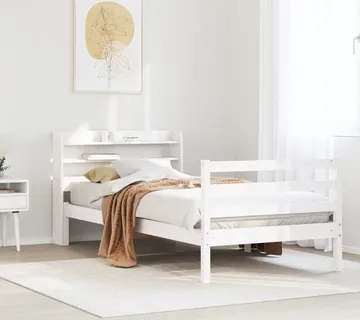 vidaXL Okvir kreveta s uzglavljem bez madraca bijeli 90x190 cm - Venlo