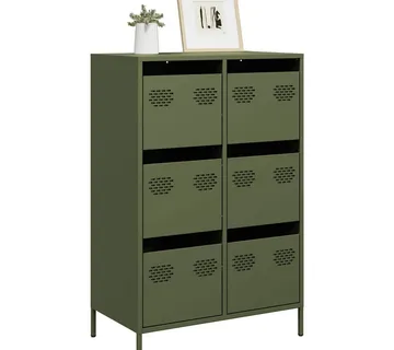 vidaXL Visoka komoda maslinastozeleni 68x39x101,5 cm od čelika - Venlo