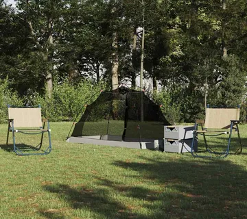 vidaXL Šator s krovom s pohranom Siva i crna 236 x 150 x 136 cm - Venlo