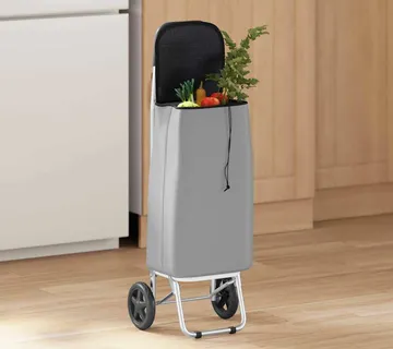 vidaXL Kolica za kupovinu Siva 35 x 28 x 92 cm Oxford tkanina - Venlo