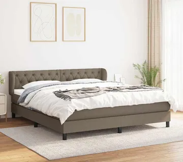 vidaXL Krevet s oprugama i madracem smeđesivi 160x200 cm tkanina - Venlo