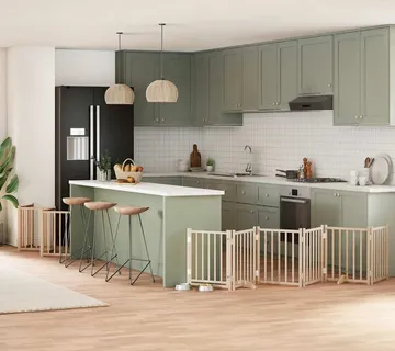 vidaXL Vrata za pse s vratašcima 12 panela sklopiva 600 cm drvo topole - Venlo