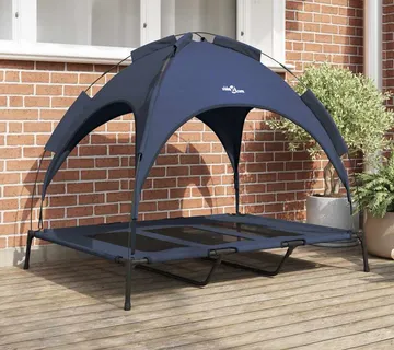 vidaXL Krevet za psa Mornarsko plava 122 x 93 x 106,5 cm Čelik - Venlo