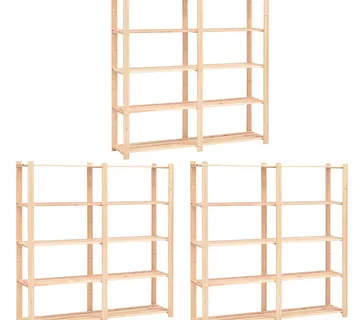 vidaXL Stalci za pohranu 5 razina 3 kom 170x38x170 cm borovina 500 kg - Venlo