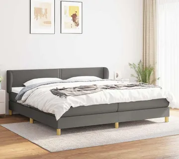 vidaXL Krevet s oprugama i madracem tamnosivi 200 x 200 cm od tkanine - Venlo