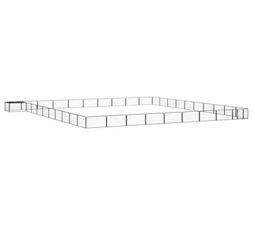 vidaXL Ograda za pse s 40 panela crna 100 x 50 cm čelik obložen prahom - Venlo