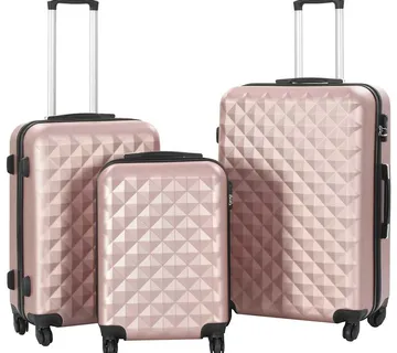 vidaXL 3-dijelni set čvrstih kovčega ružičasto-zlatni ABS - Venlo