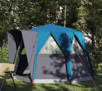 vidaXL Šator za 3 osobe s krovom Plava i siva 320 x 320 x 203 cm - Venlo