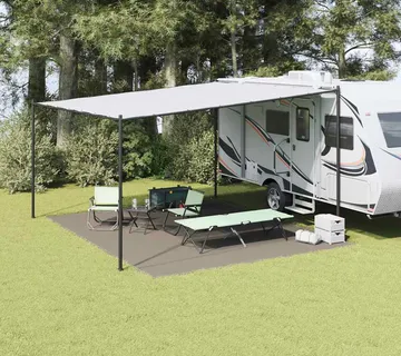 vidaXL Teppi za šator Svijetlo siva 500 x 400 cm Polietilen - Venlo