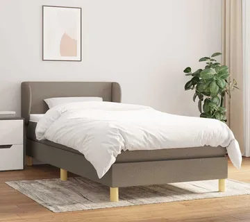 vidaXL Krevet s oprugama i madracem smeđesivi 90x190 cm od tkanine - Venlo