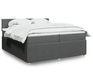 vidaXL Krevet s oprugama i madracem tamnosivi 200 x 200 cm od tkanine - Venlo