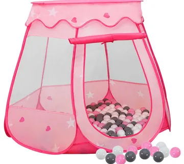 vidaXL Dječji šator za igru s 250 loptica ružičasti 102 x 102 x 82 cm - Venlo