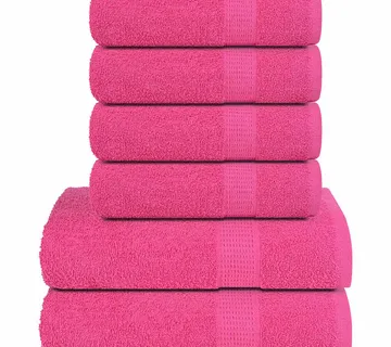 vidaXL Set ručnika FROGN od 6 dijelova ružičasti 360 g/m² - Venlo