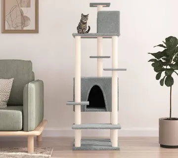vidaXL Penjalica za mačke sa stupovima za grebanje svjetlosiva 154 cm - Venlo