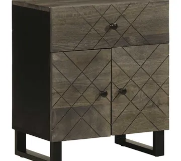 vidaXL Noćni ormarić crni 50 x 33 x 60 cm od masivnog drva manga - Venlo