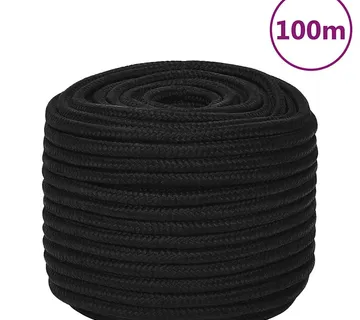 vidaXL Radno uže crno 14 mm 100 m poliestersko - Venlo
